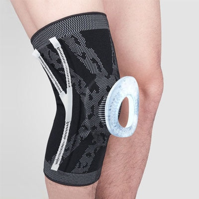 1 pcs Knee Patella Protector Brace Silicone Spring Knee Pad Basketball Running Compression Knee Sleeve Support Sports Kneepads