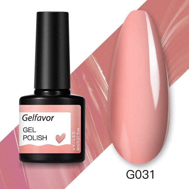 Gelfavor 8ml Gel Nail Polish Glitter For Manicure set nail art Semi platium UV LED Lamp Nail varnishes Base top coat Gel lacquer