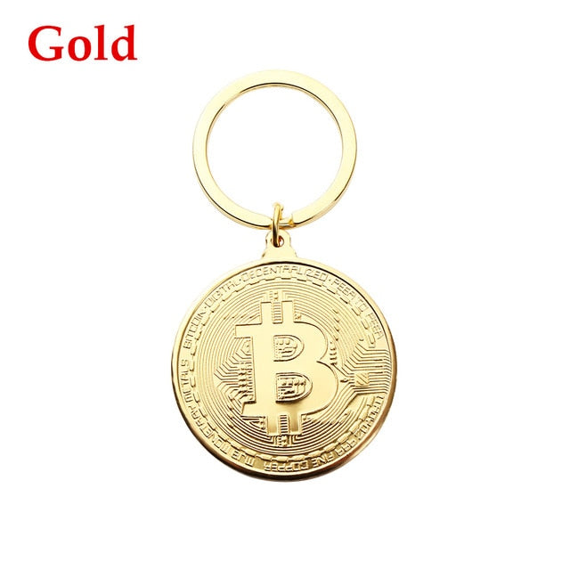 1Pcs Bitcoin Key Chain Coin Key Rings Jewlery Commemorative Collectors Friends Gifts Key Decorative Coins Bag Pendant Keychain
