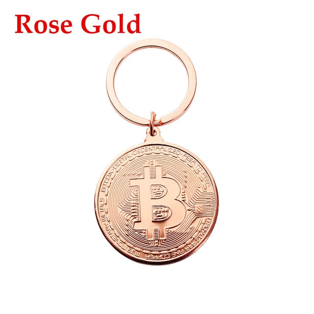 1Pcs Bitcoin Key Chain Coin Key Rings Jewlery Commemorative Collectors Friends Gifts Key Decorative Coins Bag Pendant Keychain