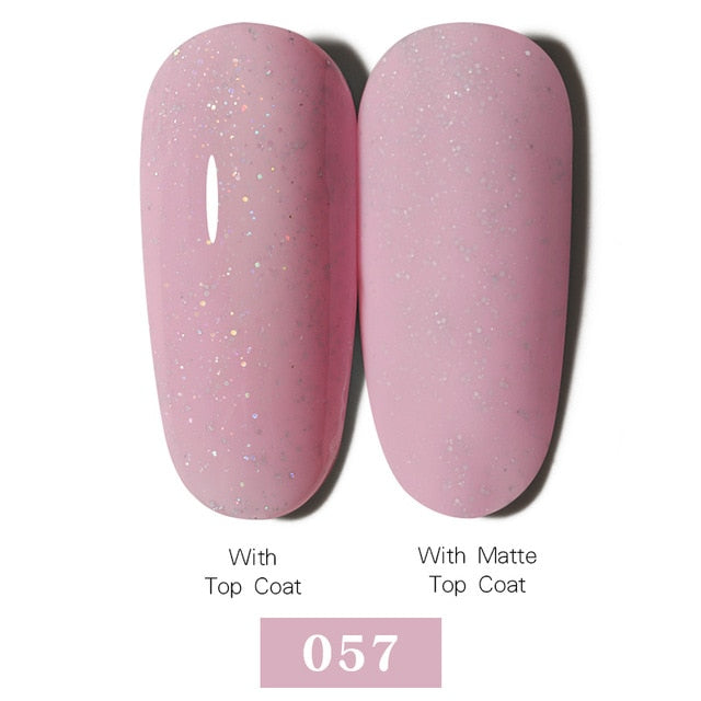 LEMOOC Nail Gel Polish Autumn Winter Color Varnishes Glitter Sequins Soak Off Semi Permanant UV LED Nail Art Hybrid Lacquers