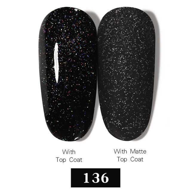 LEMOOC Nail Gel Polish Autumn Winter Color Varnishes Glitter Sequins Soak Off Semi Permanant UV LED Nail Art Hybrid Lacquers
