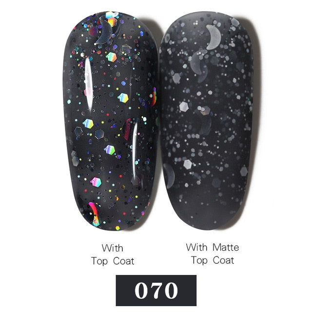 LEMOOC Nail Gel Polish Autumn Winter Color Varnishes Glitter Sequins Soak Off Semi Permanant UV LED Nail Art Hybrid Lacquers