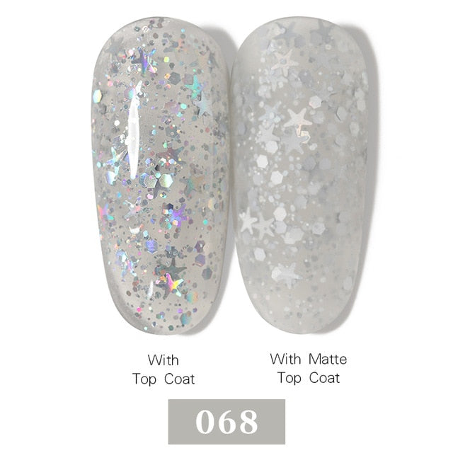 LEMOOC Nail Gel Polish Autumn Winter Color Varnishes Glitter Sequins Soak Off Semi Permanant UV LED Nail Art Hybrid Lacquers