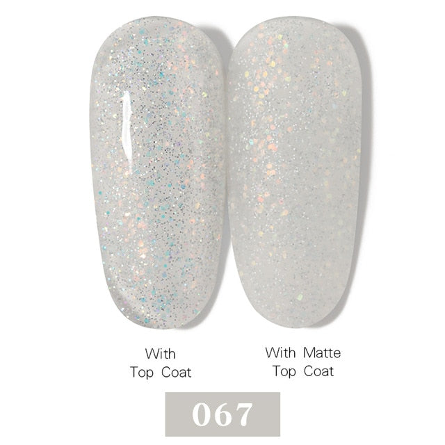 LEMOOC Nail Gel Polish Autumn Winter Color Varnishes Glitter Sequins Soak Off Semi Permanant UV LED Nail Art Hybrid Lacquers