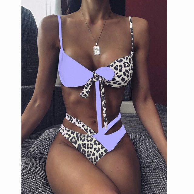 2020 Sexy Women High Waist Bikini Swimsuit Swimwear Female Bandeau Thong Brazilian Biquini Bikini Set Bathing Suit Bather