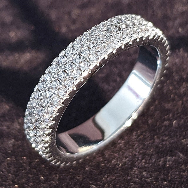 Luxury 925 Sterling Silver Wedding Band Eternity Ring For Women Big Gift For Ladies Love Wholesale Lots Bulk Jewelry R4577