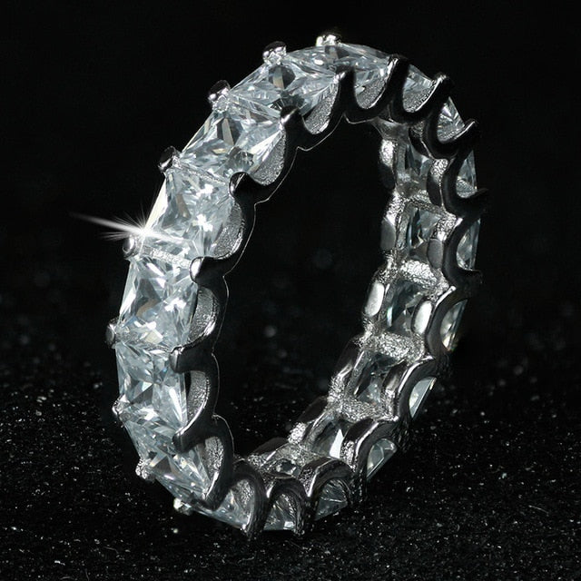 Luxury 925 Sterling Silver Wedding Band Eternity Ring For Women Big Gift For Ladies Love Wholesale Lots Bulk Jewelry R4577