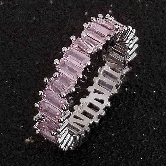 Luxury 925 Sterling Silver Wedding Band Eternity Ring For Women Big Gift For Ladies Love Wholesale Lots Bulk Jewelry R4577