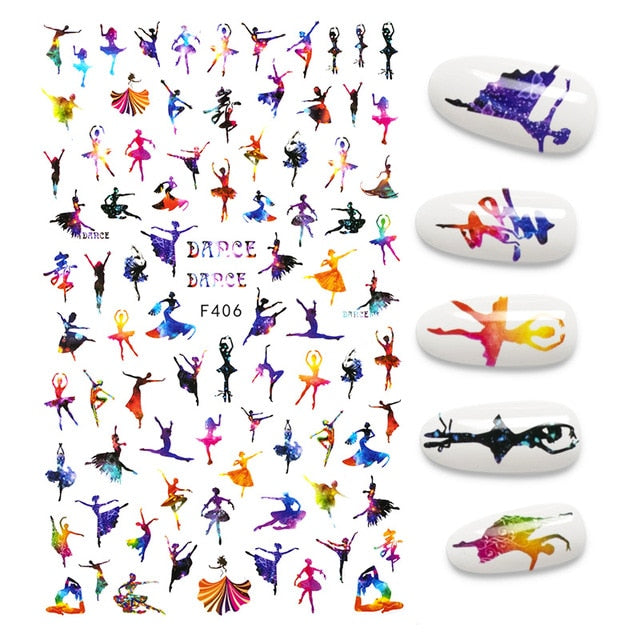 The New 3D Nail Sticker Cool English Letter stickers for nail Foil Love Heart Design Nails Accessories Fashion Manicure Sticker