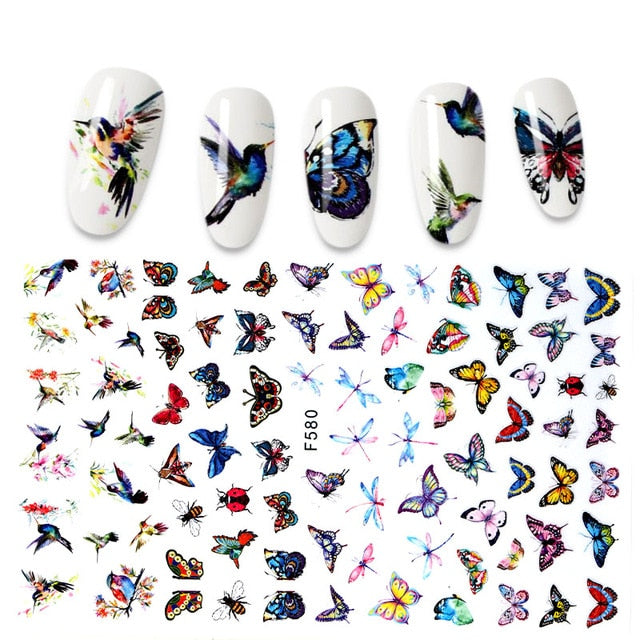 The New 3D Nail Sticker Cool English Letter stickers for nail Foil Love Heart Design Nails Accessories Fashion Manicure Sticker