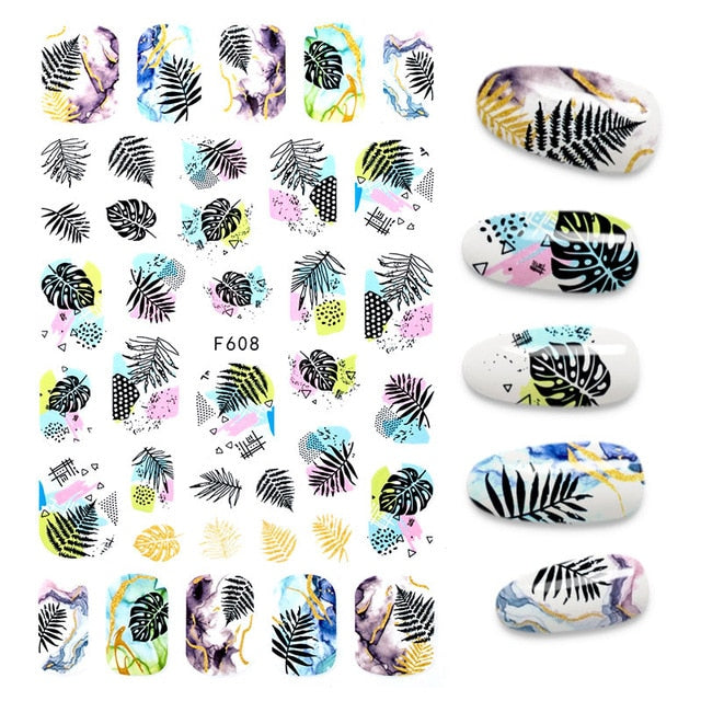 The New 3D Nail Sticker Cool English Letter stickers for nail Foil Love Heart Design Nails Accessories Fashion Manicure Sticker