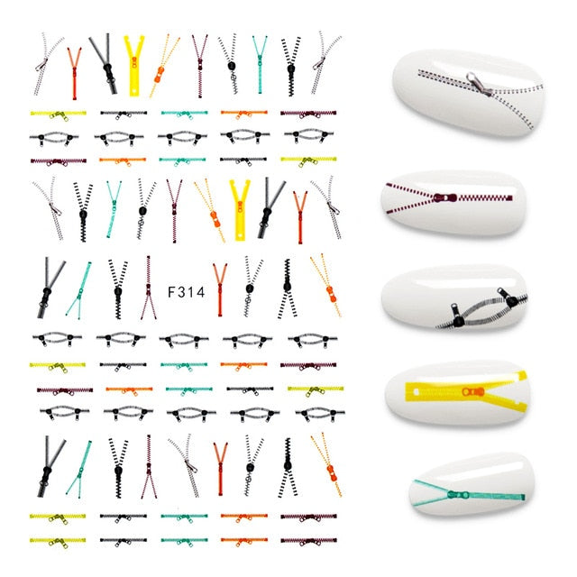 The New 3D Nail Sticker Cool English Letter stickers for nail Foil Love Heart Design Nails Accessories Fashion Manicure Sticker