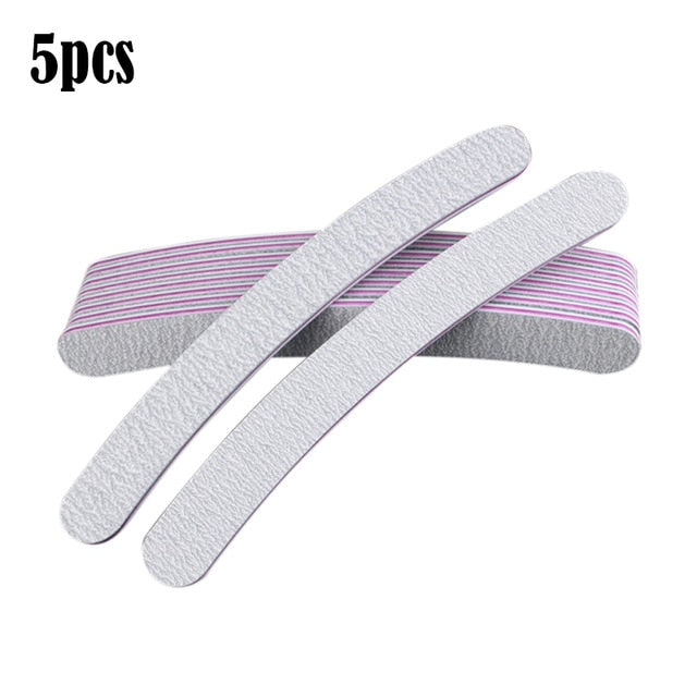 Professional Nail File 100/180 Half Moon Sandpaper Nail Sanding Grinding Polishing Manicure Care Tools