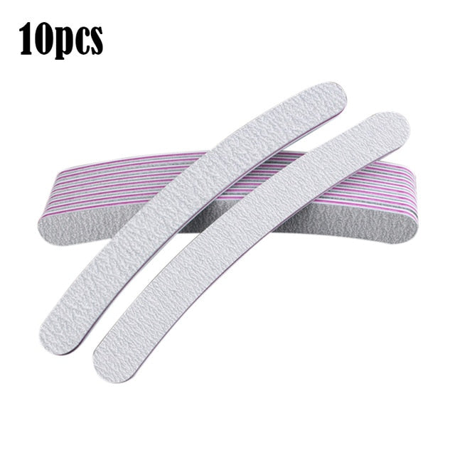 Professional Nail File 100/180 Half Moon Sandpaper Nail Sanding Grinding Polishing Manicure Care Tools