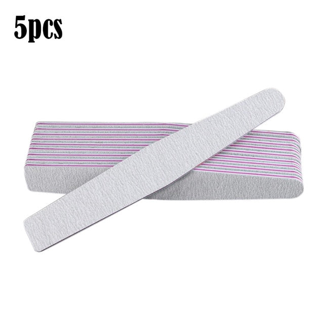 Professional Nail File 100/180 Half Moon Sandpaper Nail Sanding Grinding Polishing Manicure Care Tools