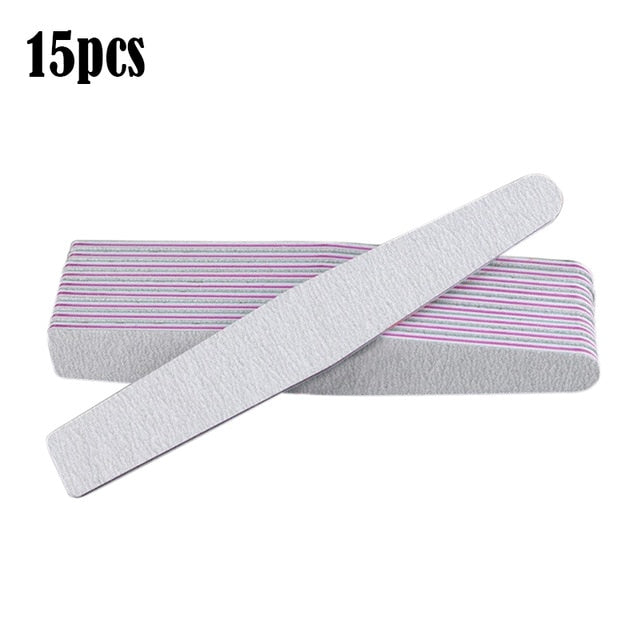 Professional Nail File 100/180 Half Moon Sandpaper Nail Sanding Grinding Polishing Manicure Care Tools
