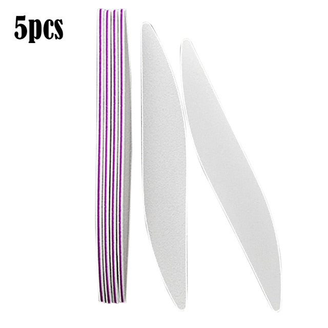 Professional Nail File 100/180 Half Moon Sandpaper Nail Sanding Grinding Polishing Manicure Care Tools