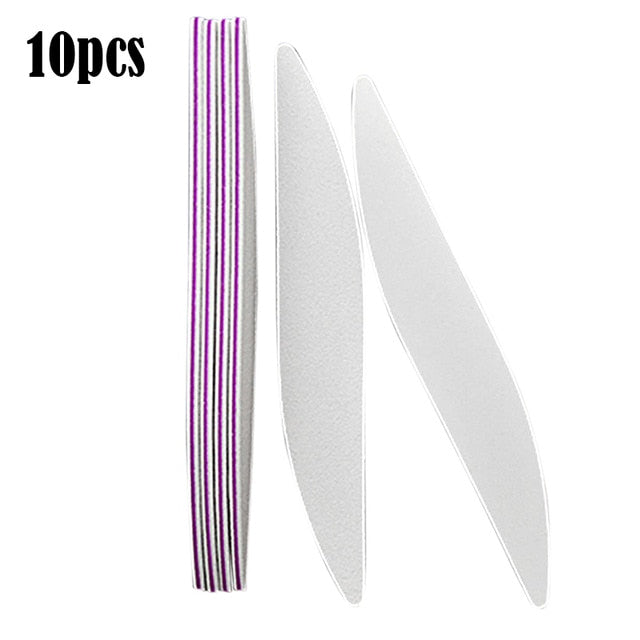 Professional Nail File 100/180 Half Moon Sandpaper Nail Sanding Grinding Polishing Manicure Care Tools