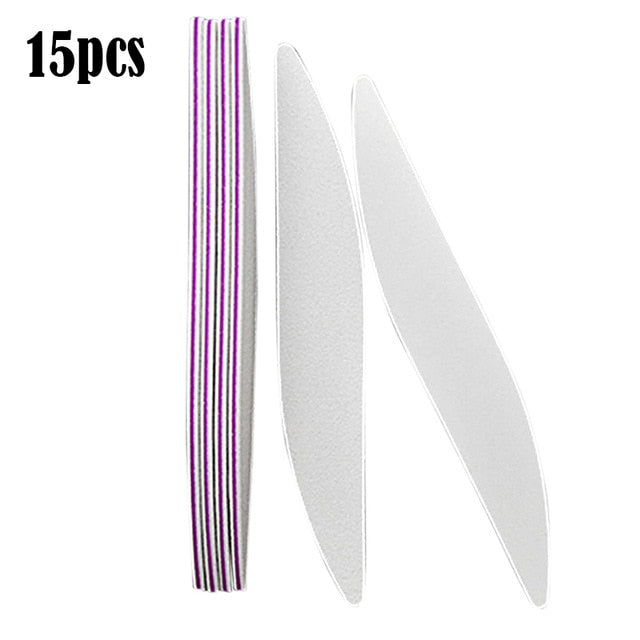 Professional Nail File 100/180 Half Moon Sandpaper Nail Sanding Grinding Polishing Manicure Care Tools