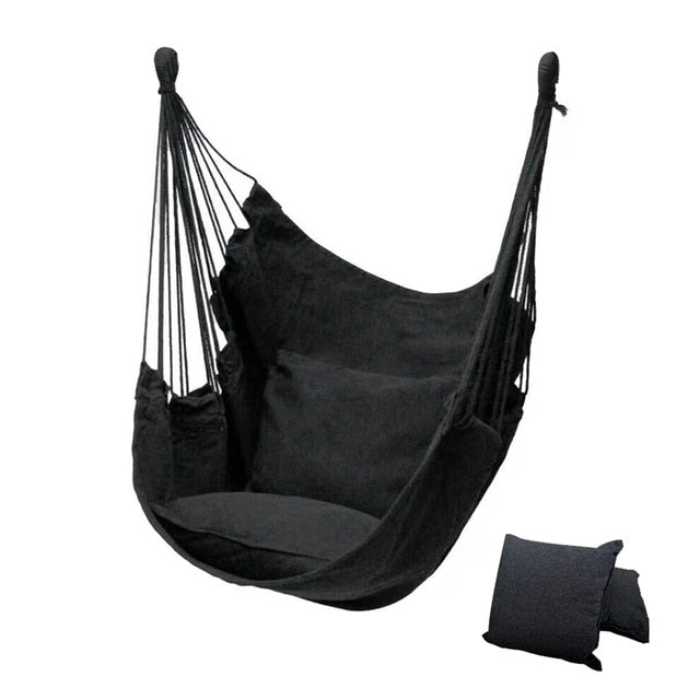 Hammock Portable Beach Chair Hanging Rope Chair Swing Chair Seat for Adults Kids Garden Hammock with Support Indoor Outdoor