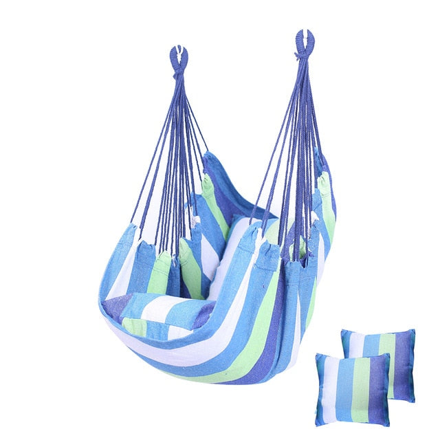 Hammock Portable Beach Chair Hanging Rope Chair Swing Chair Seat for Adults Kids Garden Hammock with Support Indoor Outdoor