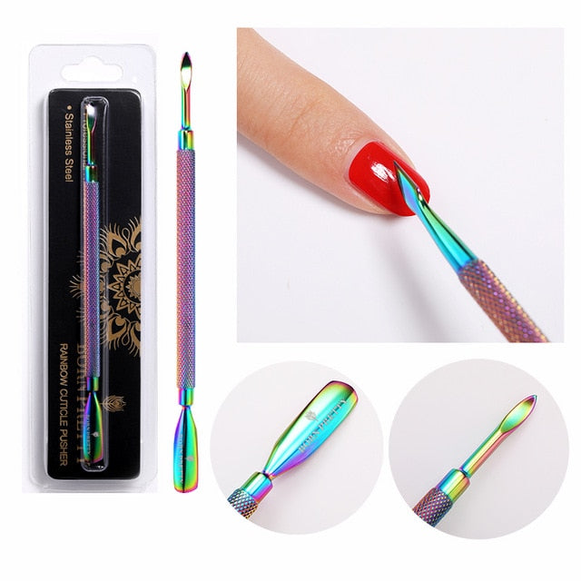 BORN PRETTY Nail Cuticle Nipper Scissors Stainless Steel Rainbow Tweezer Clipper Dead Skin Remover Scissor Plier Pusher Tool