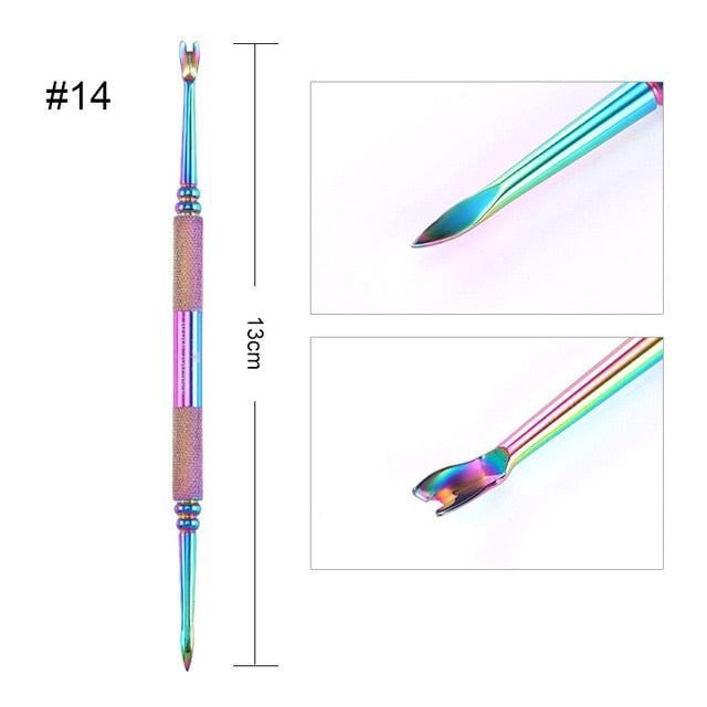 BORN PRETTY Nail Cuticle Nipper Scissors Stainless Steel Rainbow Tweezer Clipper Dead Skin Remover Scissor Plier Pusher Tool