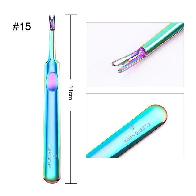 BORN PRETTY Nail Cuticle Nipper Scissors Stainless Steel Rainbow Tweezer Clipper Dead Skin Remover Scissor Plier Pusher Tool