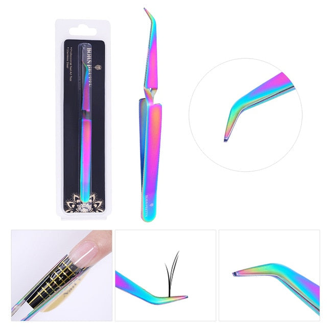BORN PRETTY Nail Cuticle Nipper Scissors Stainless Steel Rainbow Tweezer Clipper Dead Skin Remover Scissor Plier Pusher Tool