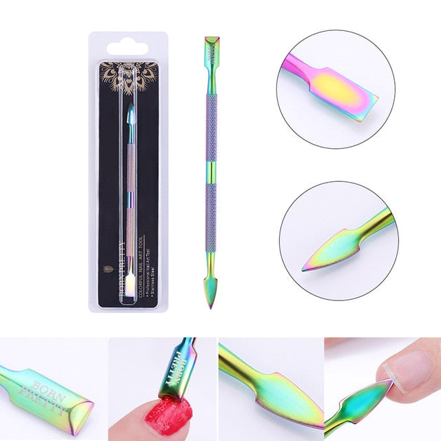 BORN PRETTY Nail Cuticle Nipper Scissors Stainless Steel Rainbow Tweezer Clipper Dead Skin Remover Scissor Plier Pusher Tool