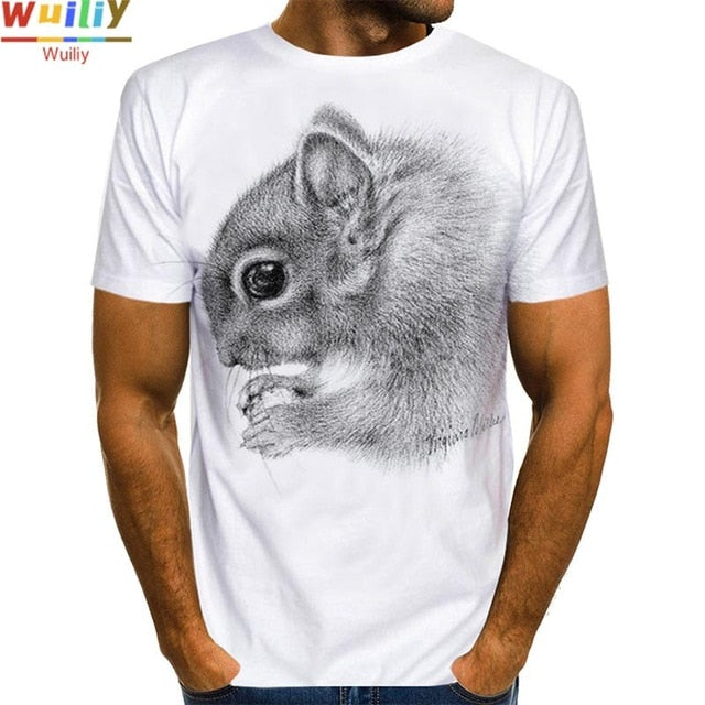 Men's Squirrel T Shirt 3D Print Shirt Animal Graphic Tees Lovely Pattern Tops Men/Women Cute Puppy Face Tee Funny Pet T-shirt