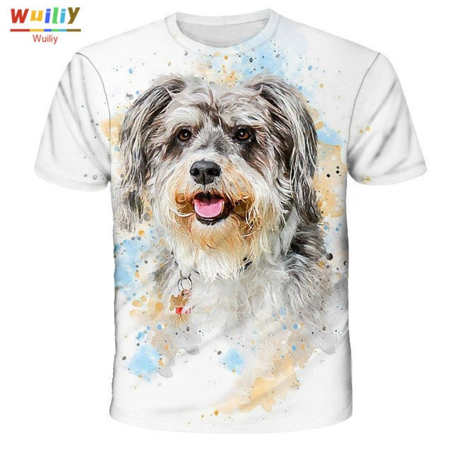Men's Squirrel T Shirt 3D Print Shirt Animal Graphic Tees Lovely Pattern Tops Men/Women Cute Puppy Face Tee Funny Pet T-shirt