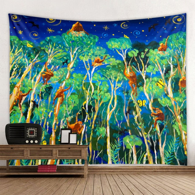 Large Tapestry White Black Sun Moon Mandala Tarot Tapestries Wall Hanging Celestial Hippie Wall Carpet Rugs Dorm Decor