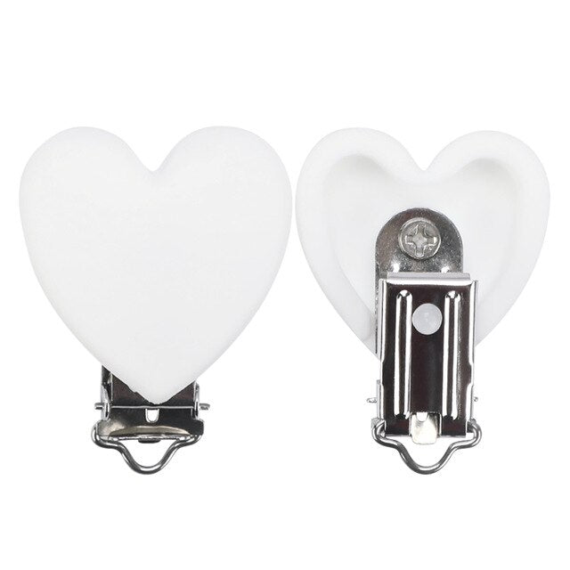 TYRY.HU Round/Heart Silicone Clip 3 Pcs/Set Of Pacifier Clip BPA-Free Silicone Dummy Baby Pacifier Chain DIY Accessories