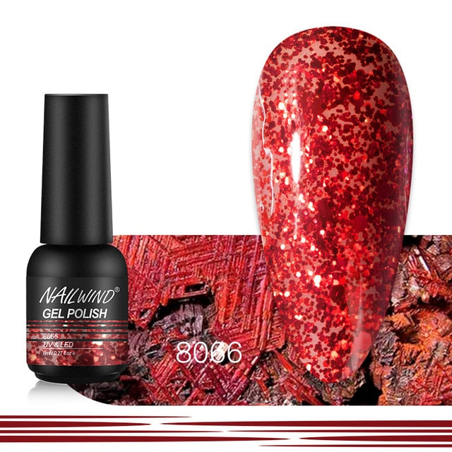 NAILWIND Nail Polish 8ml Hybrid Varnish Manicure Art Semi Permanent Need UV LED Nail Art Base Top Coat Gel Nail Polish
