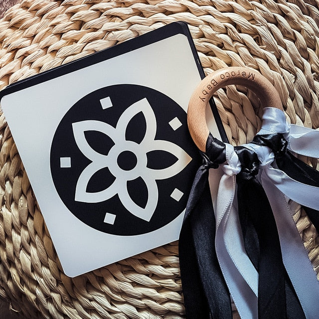 Montessori Baby Toys Black White Flash Cards High Contrast Visual Stimulation Learning Activity Flashcards Baby Gifts C0642H