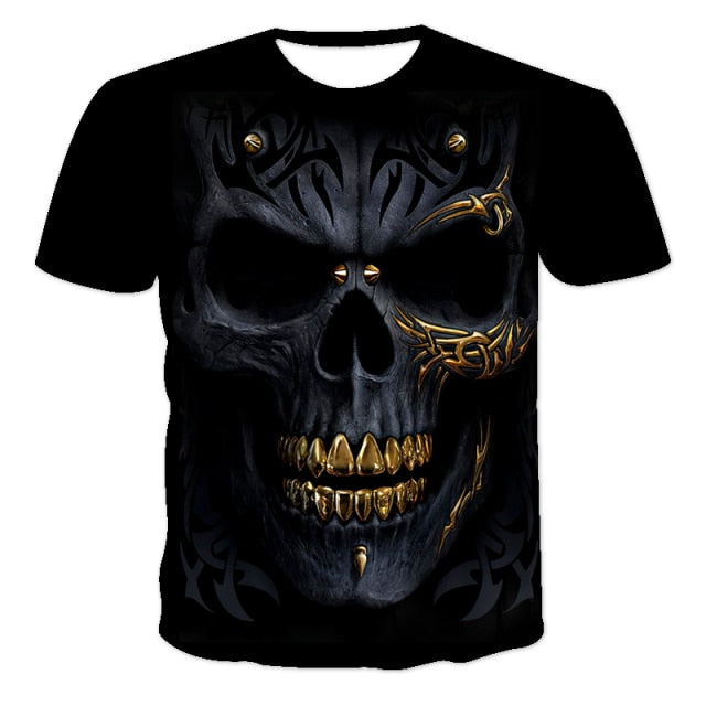 Men clothes 2020 New Mens Summer Skull Print Men Short Sleeve T-shirt 3D print t Shirt Casual Breathable funny t shirts
