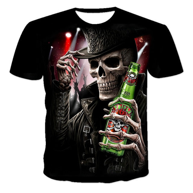 Men clothes 2020 New Mens Summer Skull Print Men Short Sleeve T-shirt 3D print t Shirt Casual Breathable funny t shirts