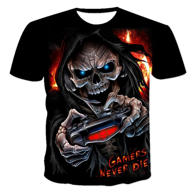 Men clothes 2020 New Mens Summer Skull Print Men Short Sleeve T-shirt 3D print t Shirt Casual Breathable funny t shirts