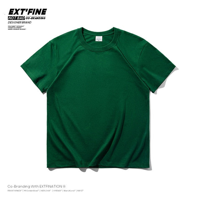 Extfine 100% Combed Cotton Short Sleeve T-shirt Men 2021 Summer Casual Tshirt Women Basic Harajuku Soft T Shirt Tops Tee