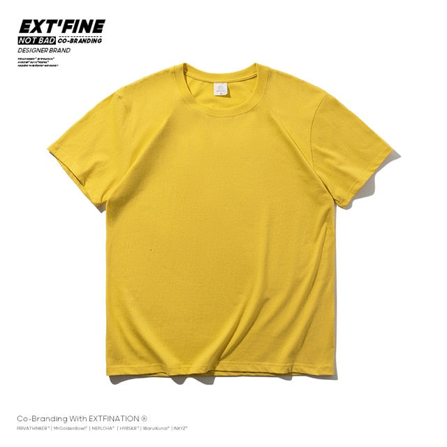 Extfine 100% Combed Cotton Short Sleeve T-shirt Men 2021 Summer Casual Tshirt Women Basic Harajuku Soft T Shirt Tops Tee