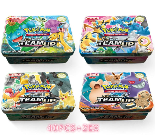 54PCS/BOX SUN&MOON TEAM UP GX MEGA Pokemon Shining Card Game Battle Carte Trading Cards Game Children Pokemons Toys For Children