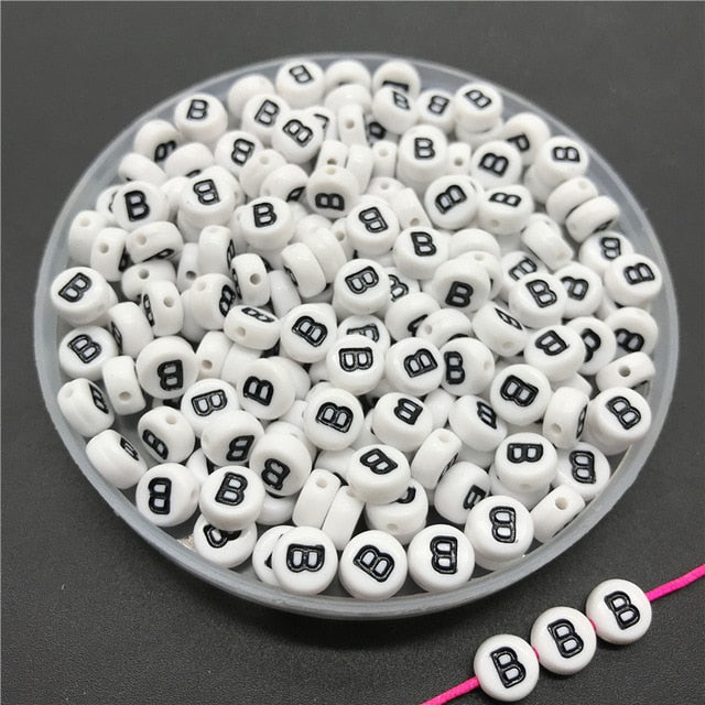 100pcs/lot 4x7mm Acrylic Spacer Beads Letter Beads Oval Alphabet Beads For Jewelry Making DIY Handmade Accessories