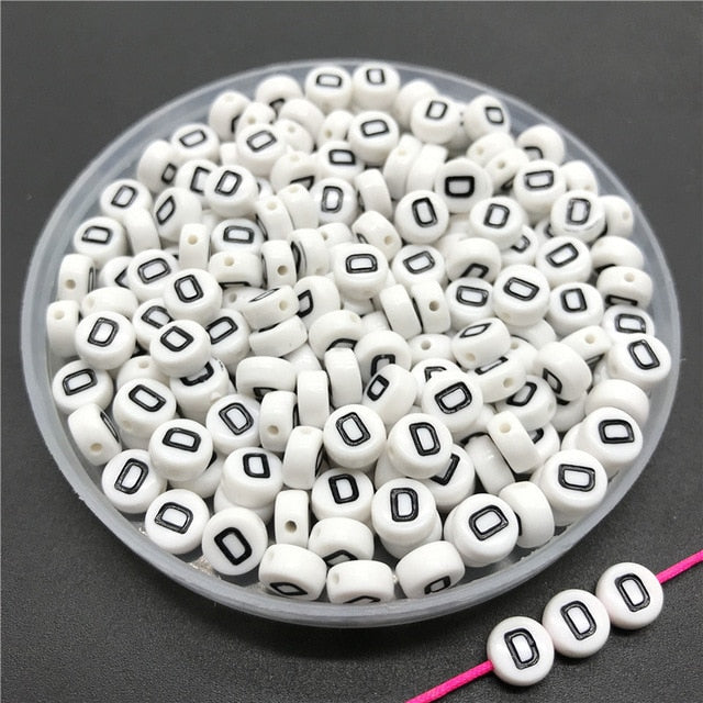 100pcs/lot 4x7mm Acrylic Spacer Beads Letter Beads Oval Alphabet Beads For Jewelry Making DIY Handmade Accessories