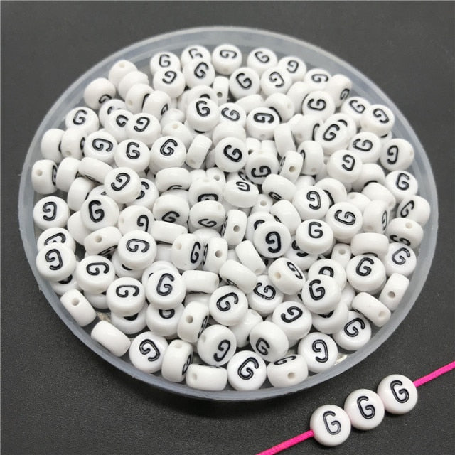 100pcs/lot 4x7mm Acrylic Spacer Beads Letter Beads Oval Alphabet Beads For Jewelry Making DIY Handmade Accessories