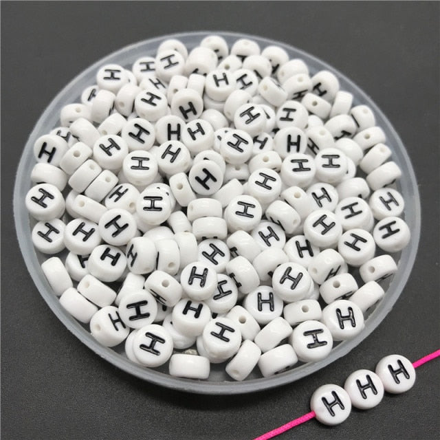 100pcs/lot 4x7mm Acrylic Spacer Beads Letter Beads Oval Alphabet Beads For Jewelry Making DIY Handmade Accessories