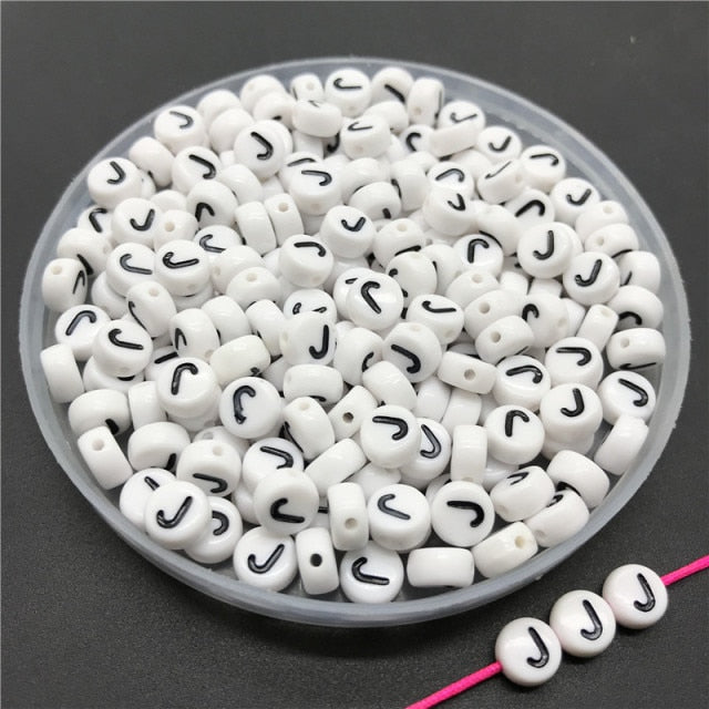100pcs/lot 4x7mm Acrylic Spacer Beads Letter Beads Oval Alphabet Beads For Jewelry Making DIY Handmade Accessories
