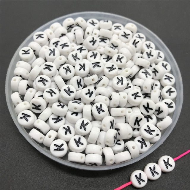 100pcs/lot 4x7mm Acrylic Spacer Beads Letter Beads Oval Alphabet Beads For Jewelry Making DIY Handmade Accessories