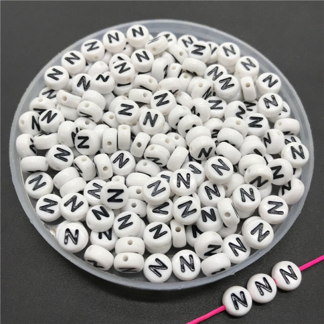 100pcs/lot 4x7mm Acrylic Spacer Beads Letter Beads Oval Alphabet Beads For Jewelry Making DIY Handmade Accessories